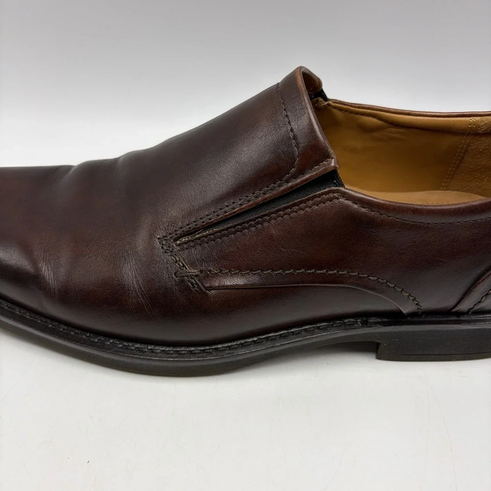 Ecco Metropole London Slip On Loafers Mens 11 Brown Leather Shoes Comfort